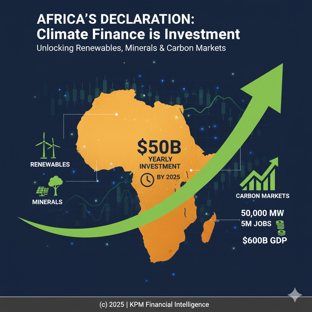 Africa’s $50B Climate Finance Push: Renewables, Minerals, and Carbon Markets by 2035